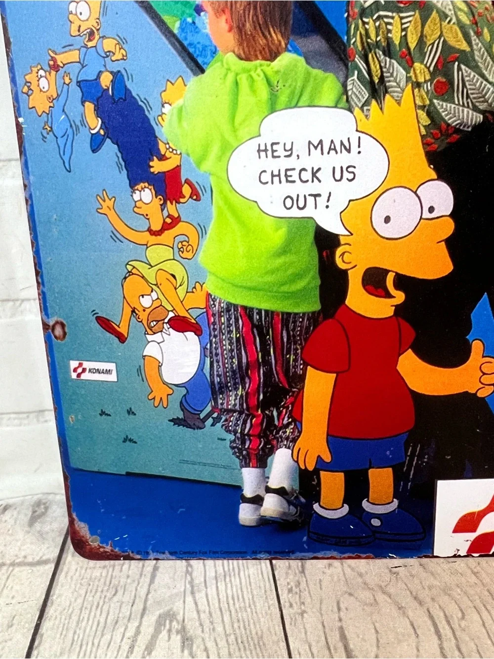 The Simpsons Arcade Game Metal Tin Sign Retro 1991 Konami Promo Poster Repro